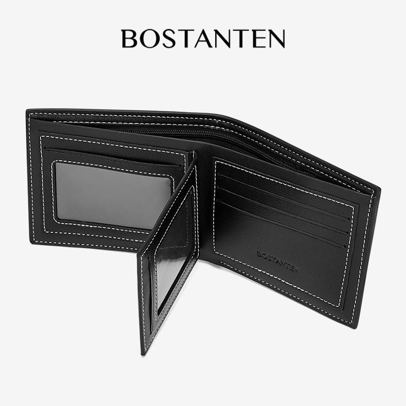 BOSTANTEN Men's Bifold Wallet Material PU leather Quality Premium