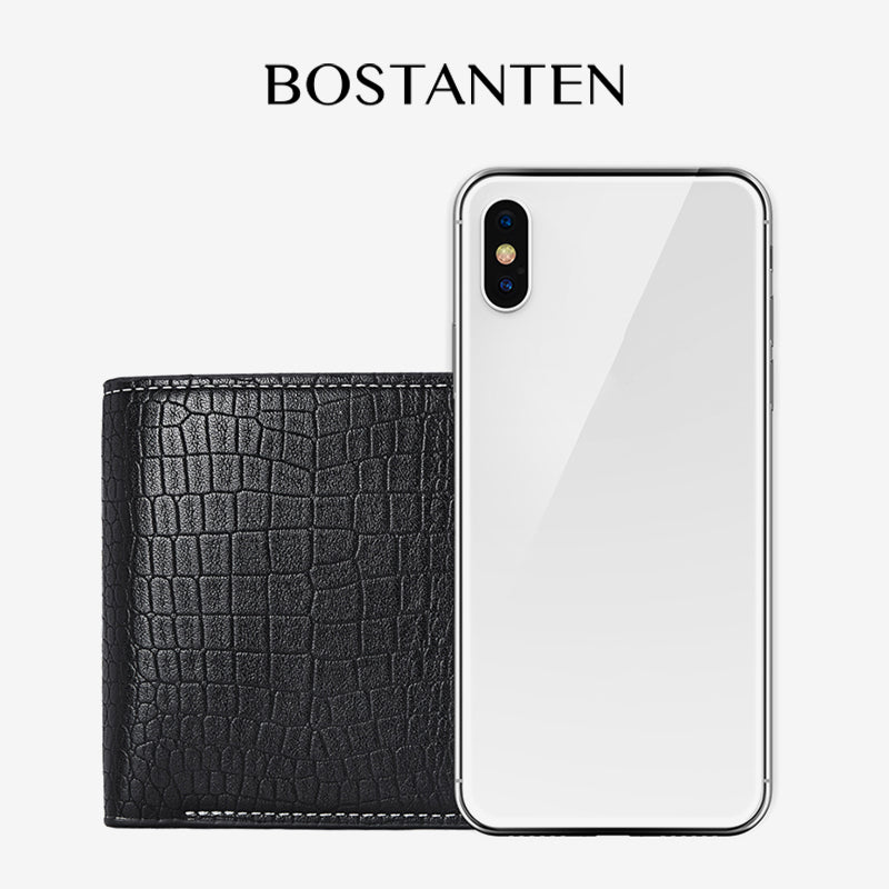 BOSTANTEN Men's Bifold Wallet Material PU leather Quality Premium
