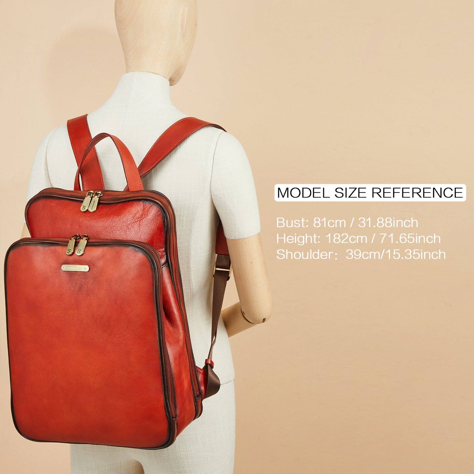 Frida Laptop BagsFor Women 15.6 Inch — Red Backpack