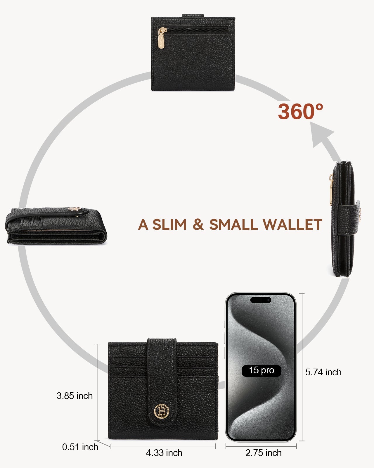 Lomy Slim Bifold Wallet – RFID Card Holder with Double Snap Closure