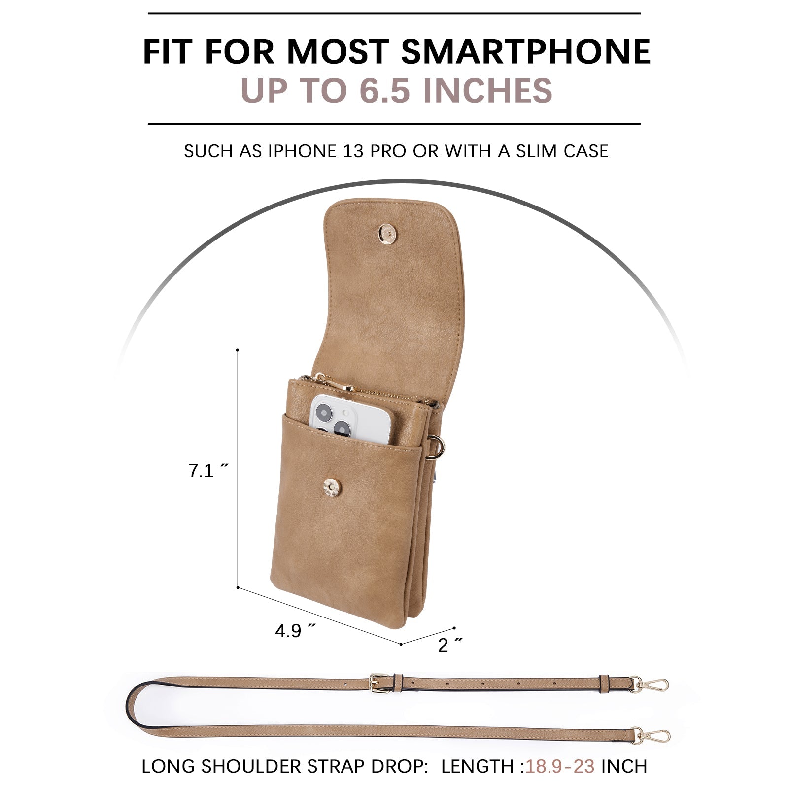 Evelyn Leather Crossbody Phone Wallet For Women —— Boudoir Style