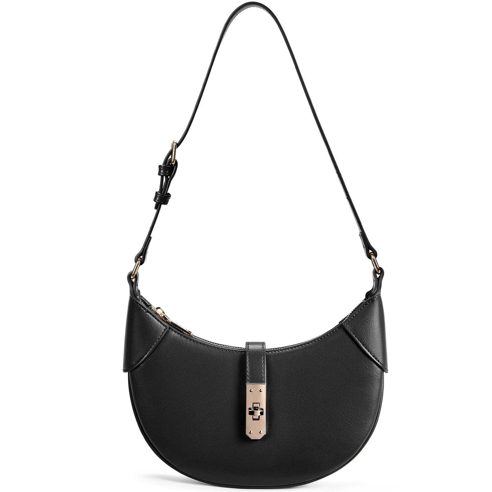 Kweli Crescent Designer Clasp Shoulder Bag