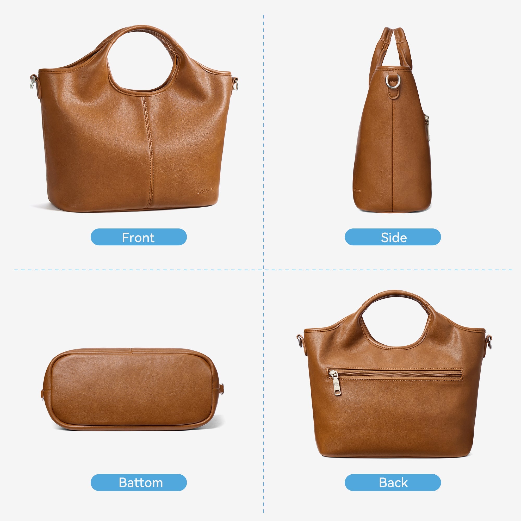 Nevin Vegan Leather Daily Tote Satchel