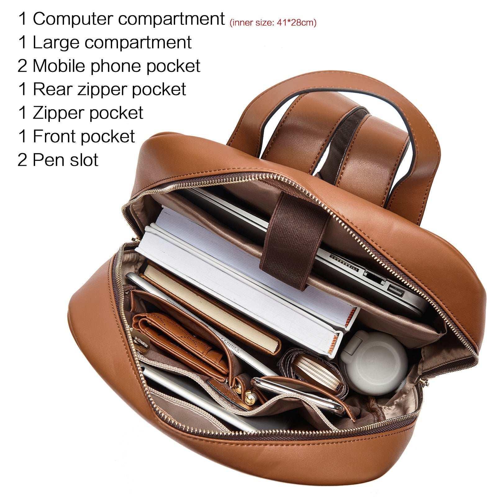 Libe Leather Laptop Backpack for Women For Travel