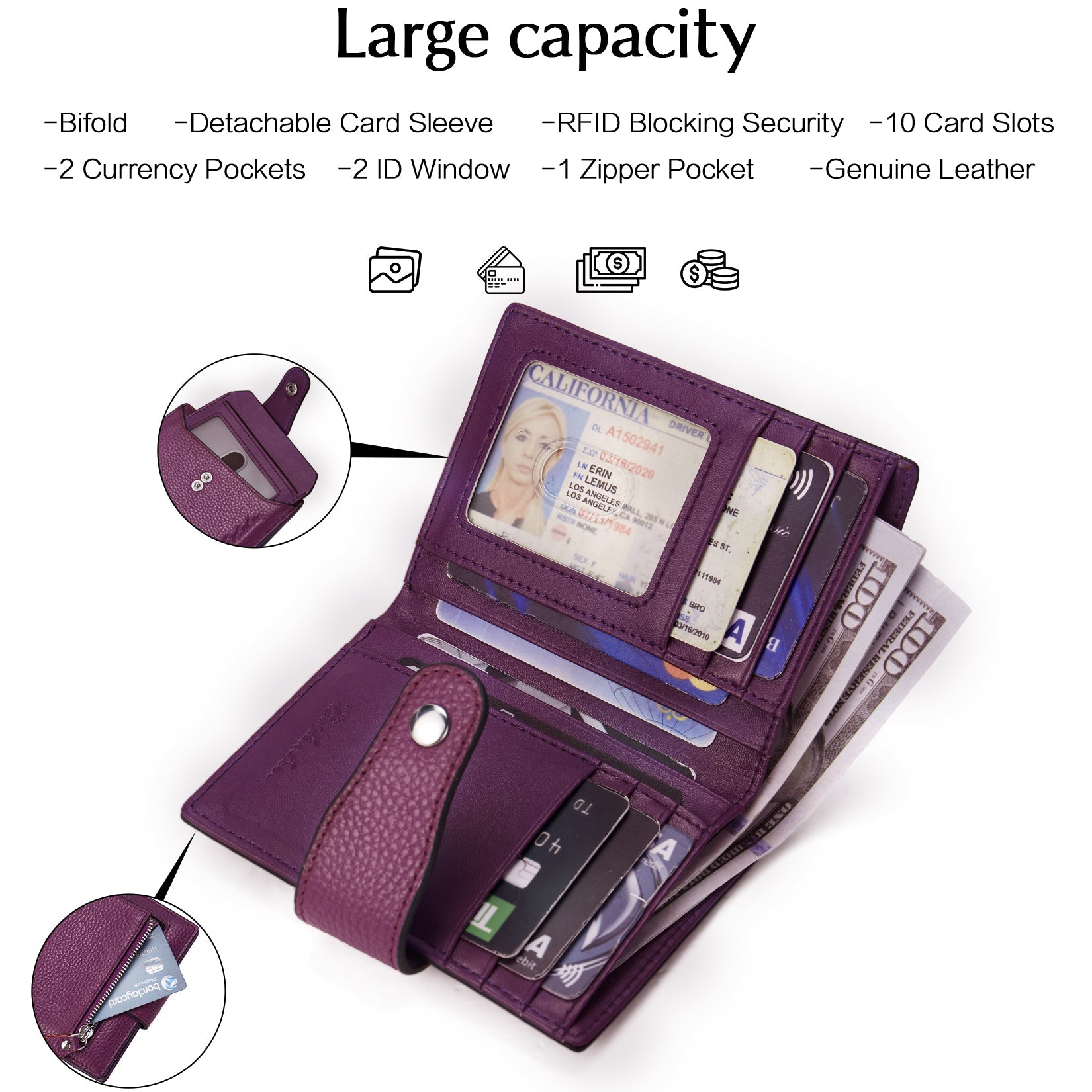 Luna RFID Genuine Leather Wallet