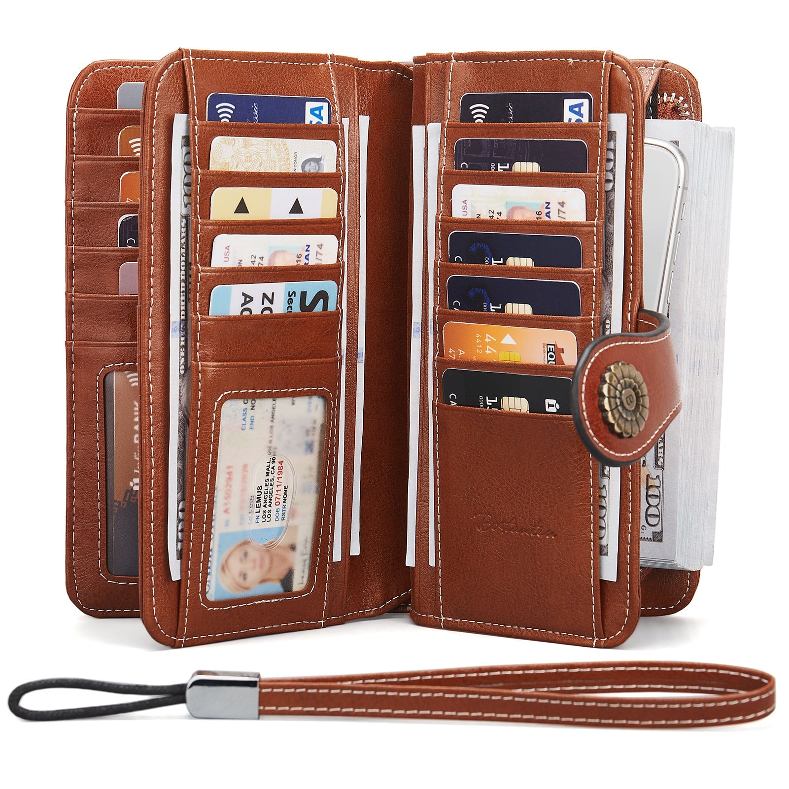 Lomy Big Wallet For Women With Wristlet — Large Capacity