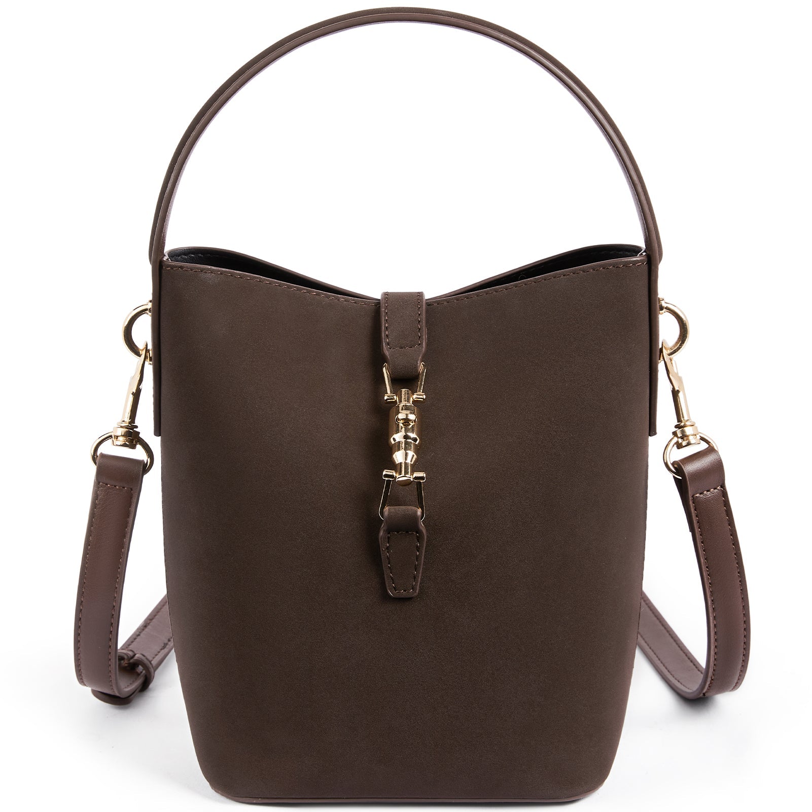 Harper Jones Bucket Shoulder Bag – Gold Clasp Crossbody