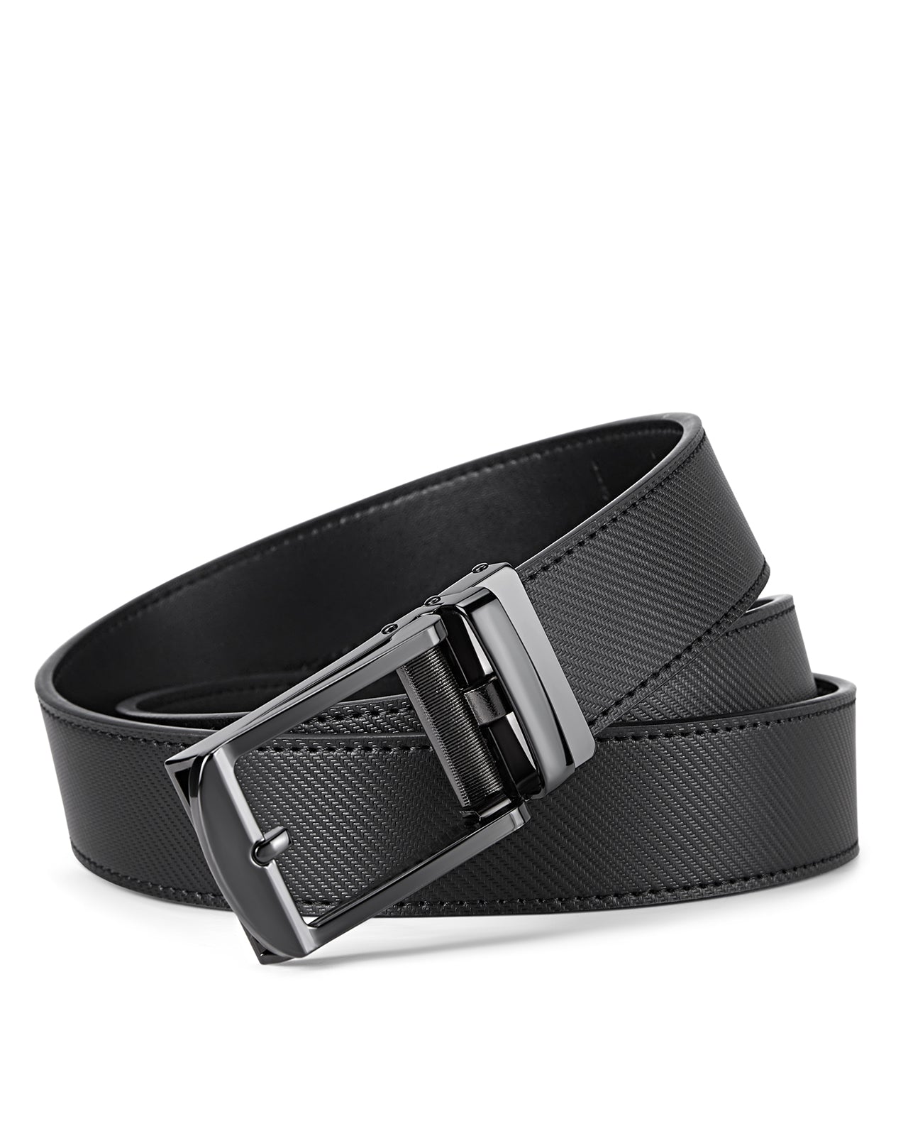 BOSTANTEN Ratchet Leather Belt For Men with Adjustable Buckle, Trim to Fit —Skeleton