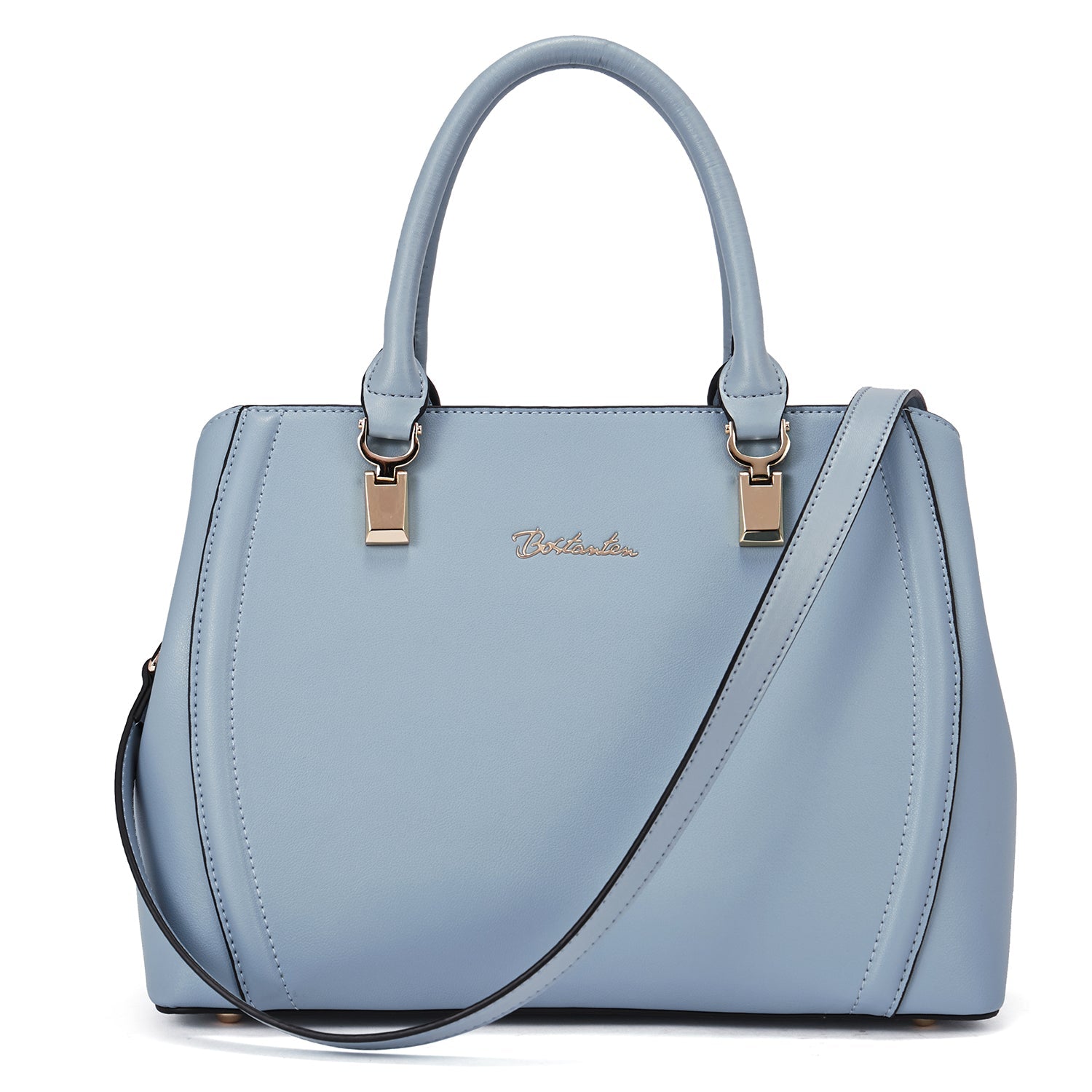 Designer 11'' Leather Satchel With Crossbody Strap