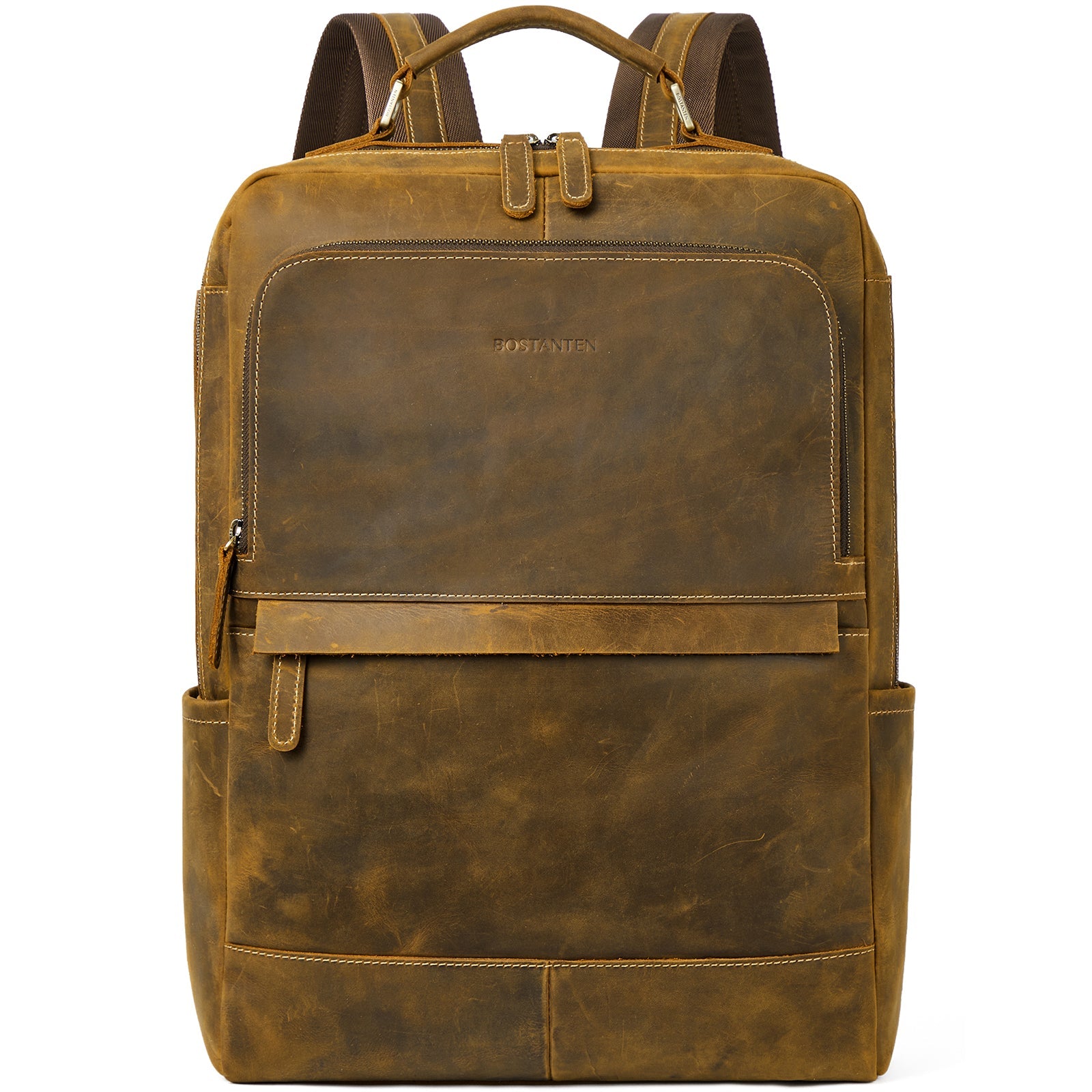 Men's Large Retro Business Backpack for 15.6-inch Laptops
