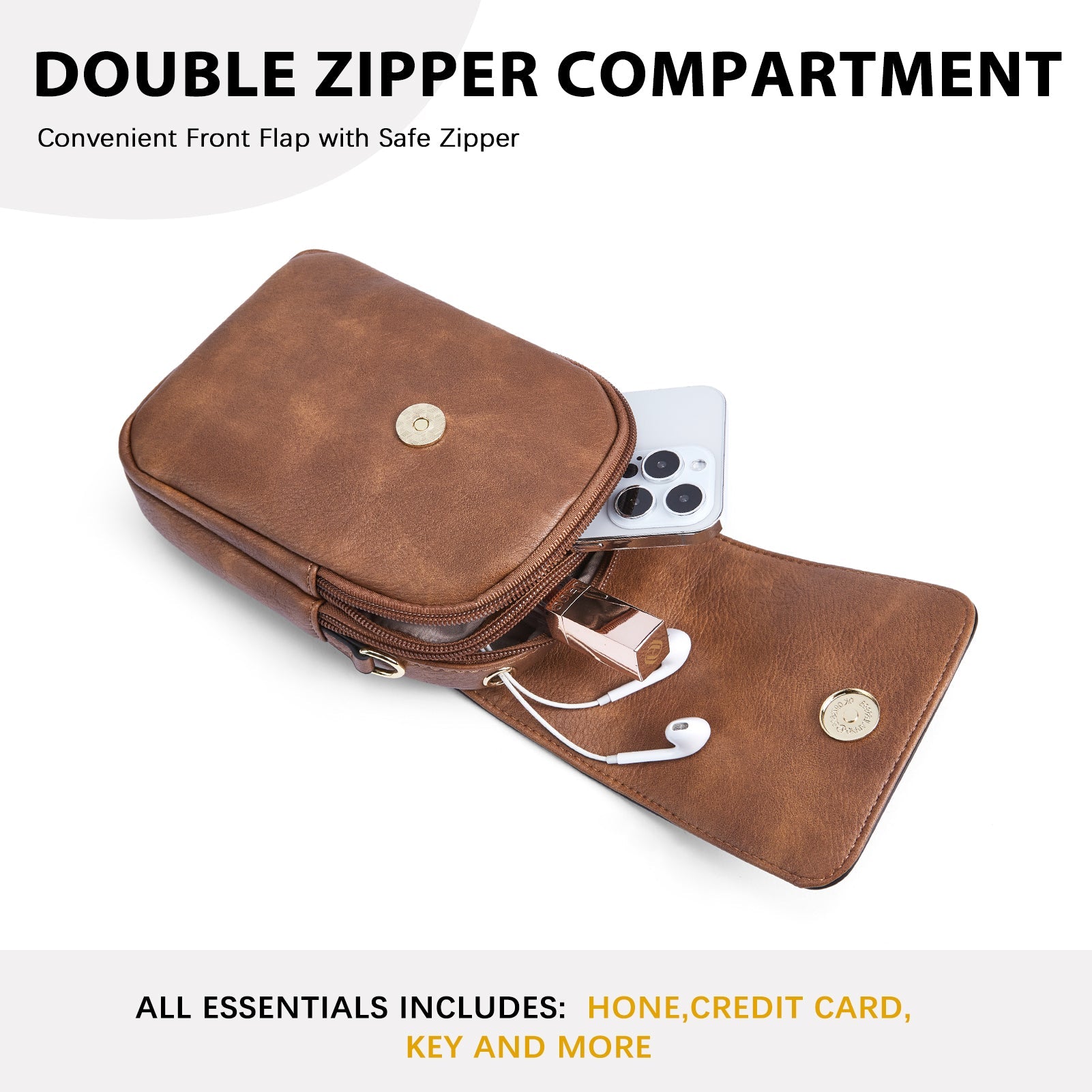 Phone Crossbody Bag – Chevron Pattern Strap