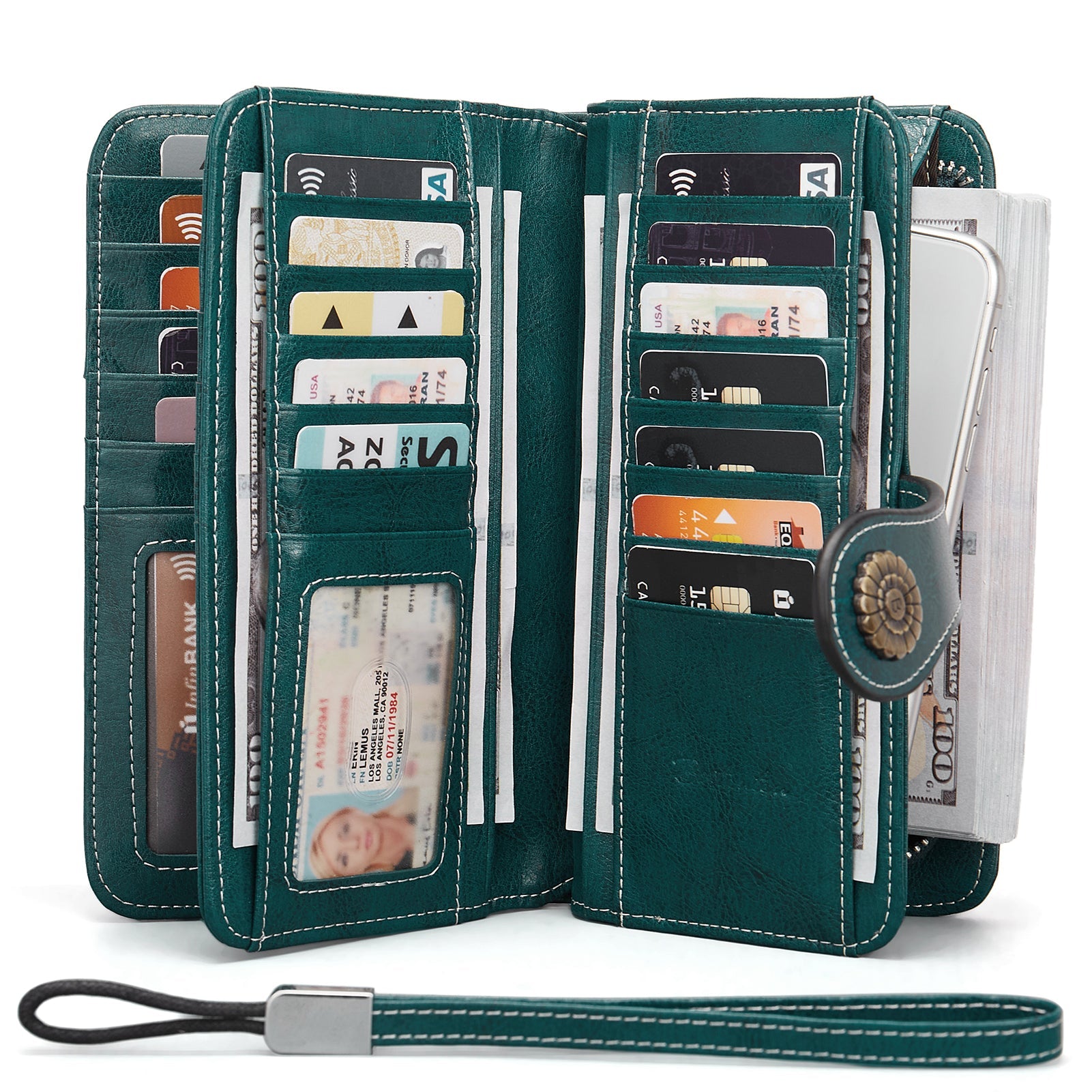 Lomy Big Wallet For Women With Wristlet — Large Capacity