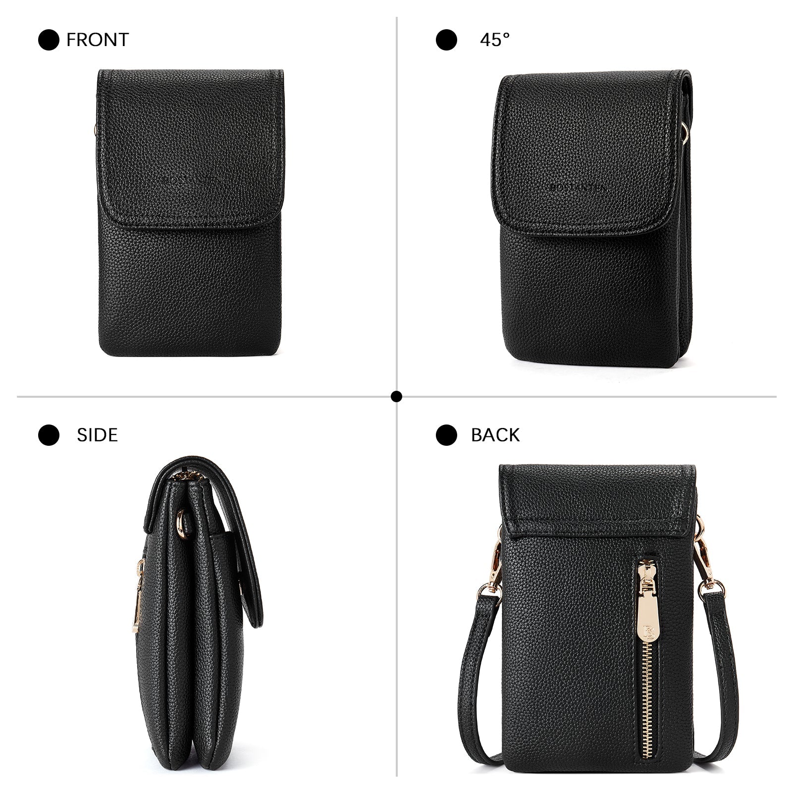 Evelyn Leather Crossbody Phone Wallet For Women —— Boudoir Style