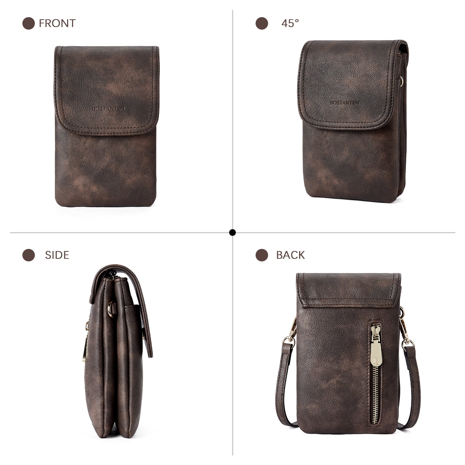 Evelyn Leather Crossbody Phone Wallet For Women —— Boudoir Style