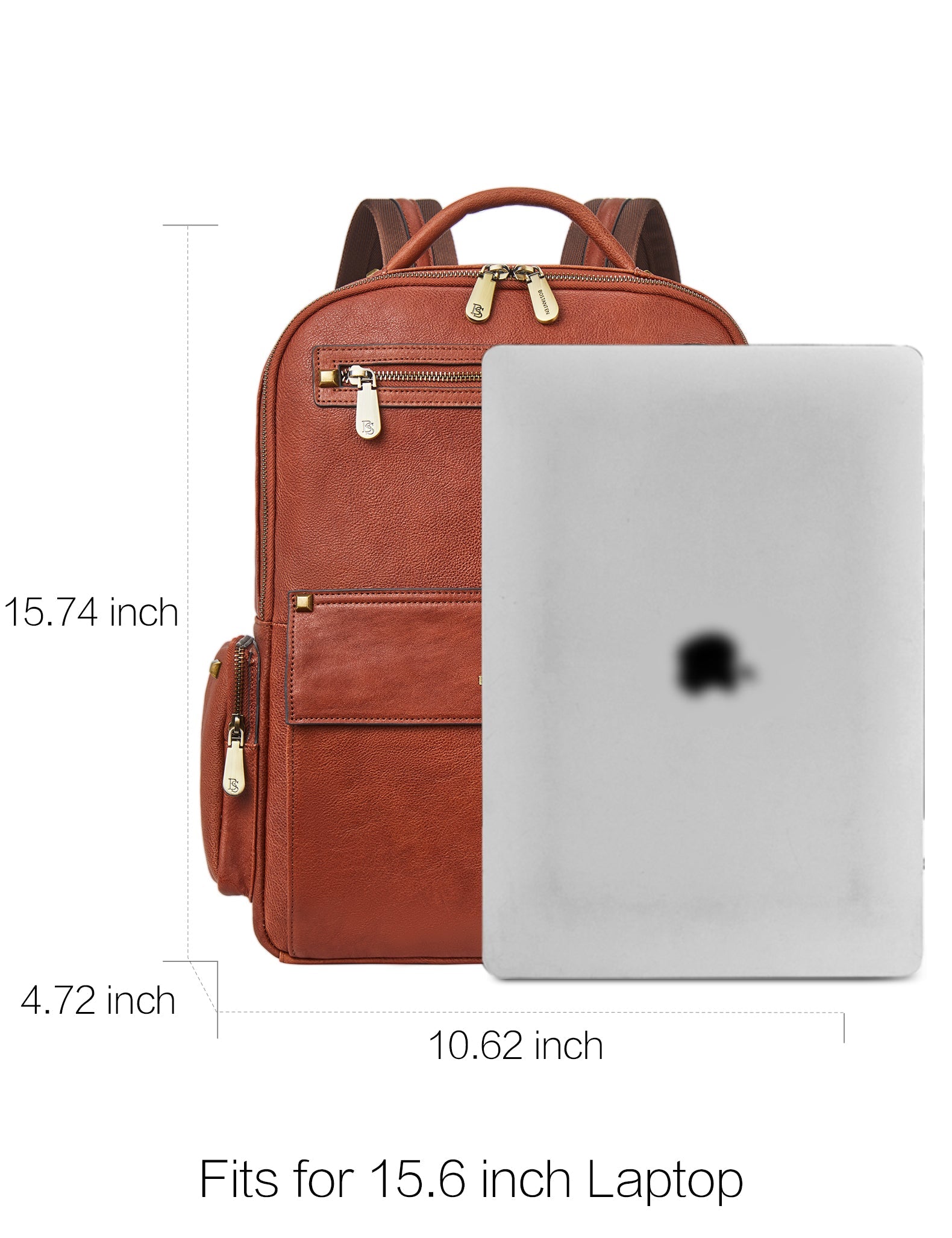 Men‘s Classic Leather Backpack with Multiple Pockets for Work