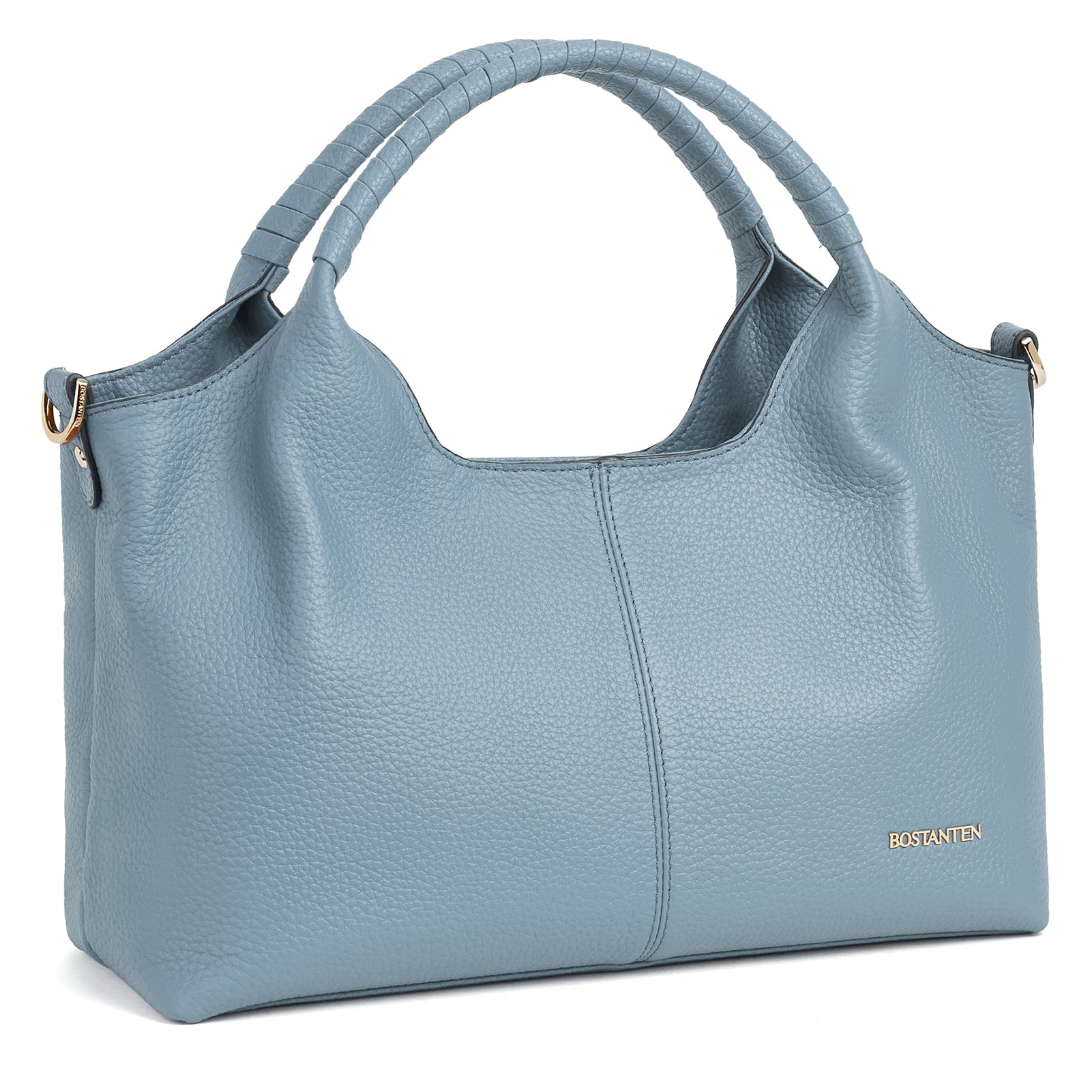 Nevin Genuine Leather Satchel Tote — BLUE