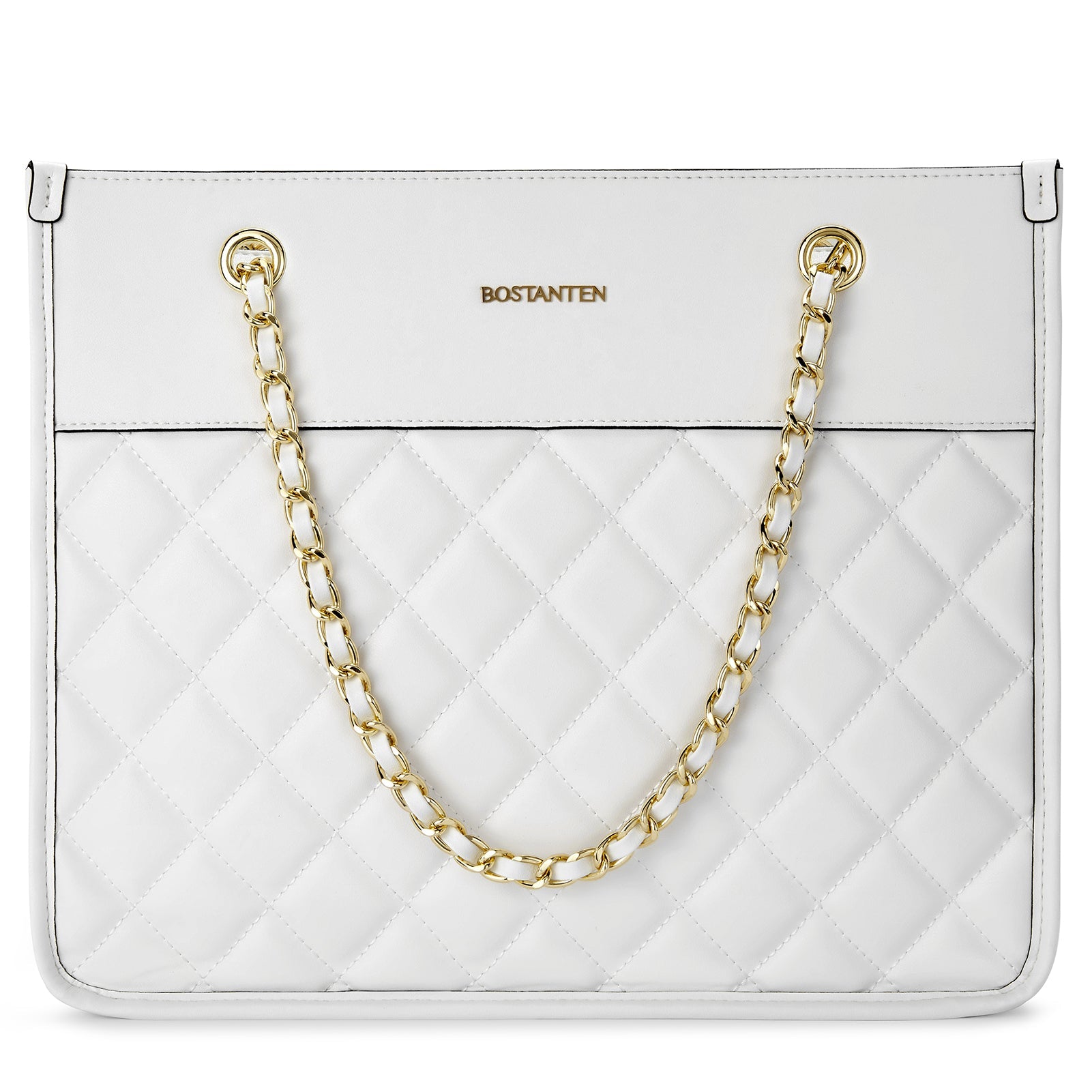 BOSTANTEN Handbags for Women Designer Leather Purses Quilted Shoulder Tote Bag with Chain Strap