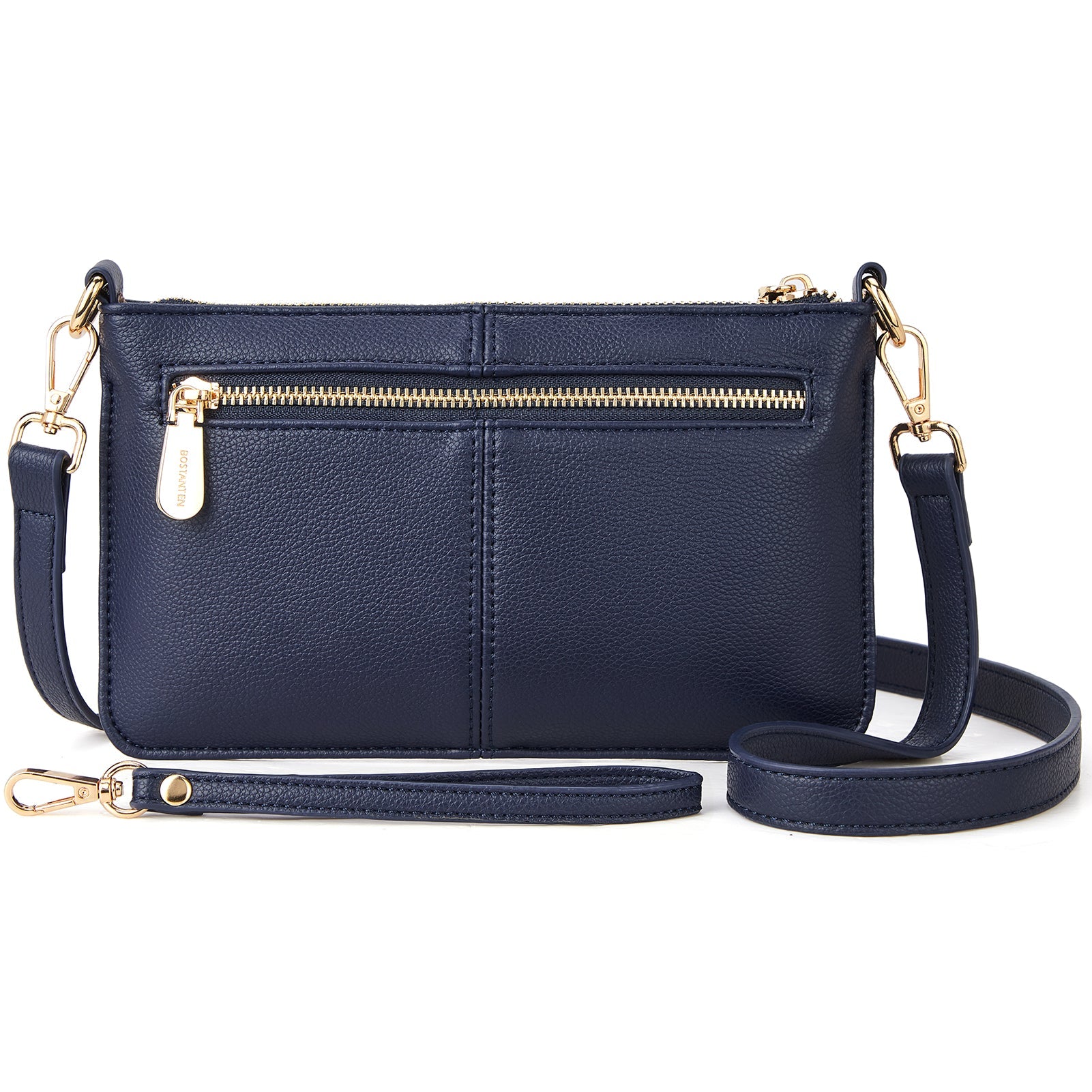 Nola Chic and Sustainable - The Vegan Leather Envelope Clutch Purse - Navy Blue