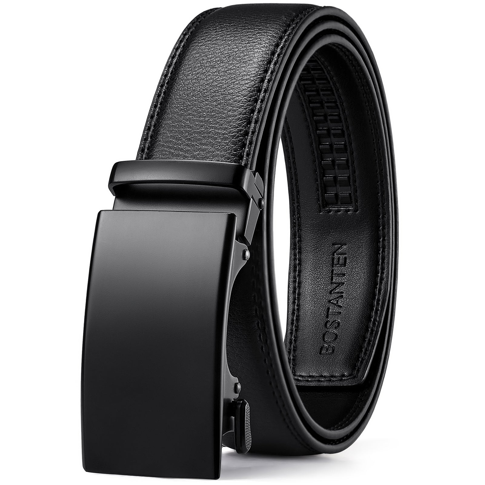 Bostanten Mens Belt Leather Ratchet Belt For Men Dress And Casual With Adjustable Buckle, Trim To Fit