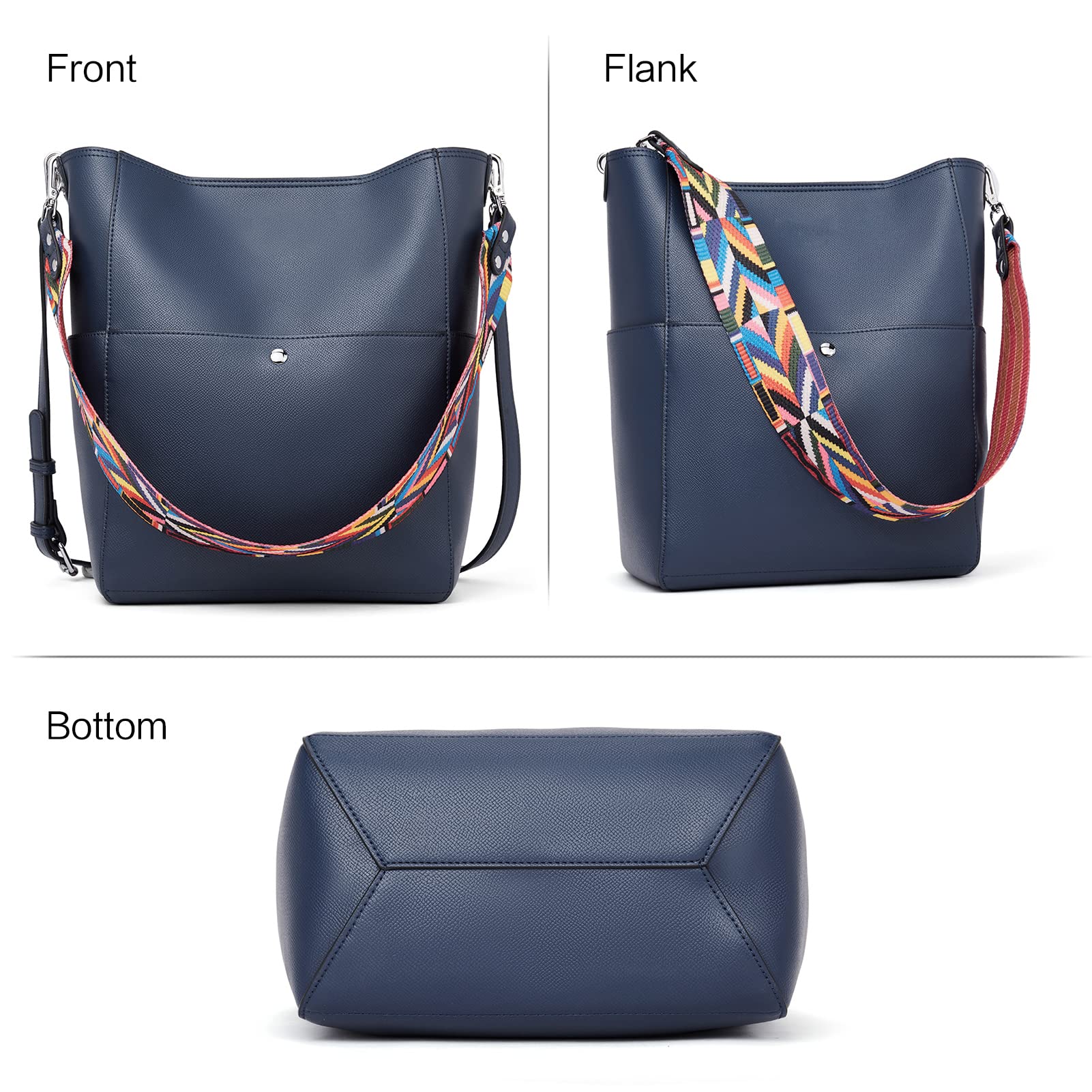 Bucket Bag for Women Vegan Leather | With 2 Shoulder Straps