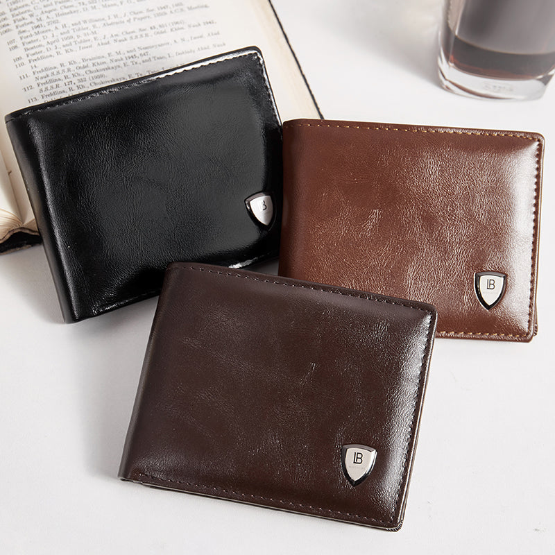 BOSTANTEN Men's Wallet Coin zipper PU leather Trifold