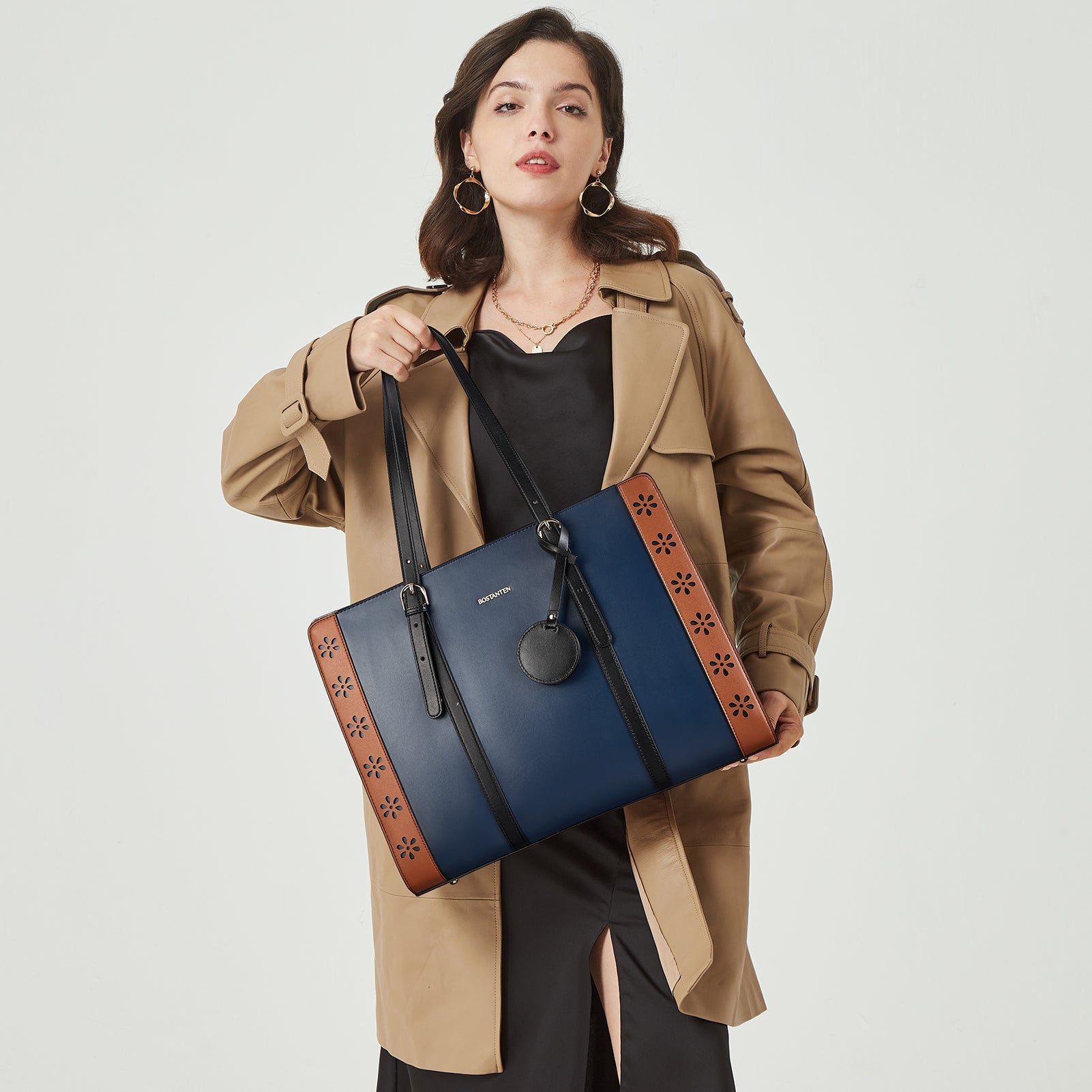 Stroud Leather Computer Briefcase — Optional Shoulder Straps