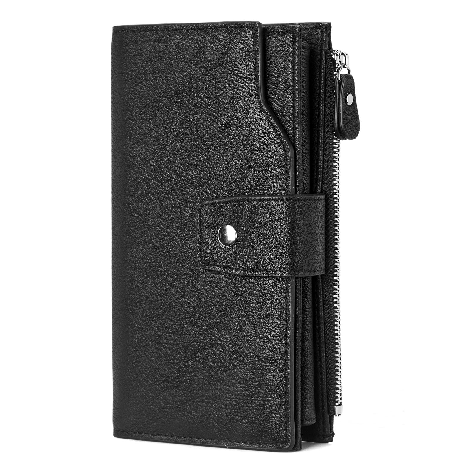 BOSTANTEN Womens Wallet Leather Wallets Large Capacity Cash Cluth Purses Coffee Rough Grain