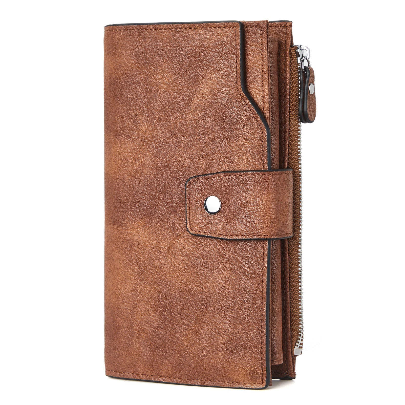 BOSTANTEN Womens Wallet Leather Wallets Large Capacity Cash Cluth Purses Coffee Rough Grain