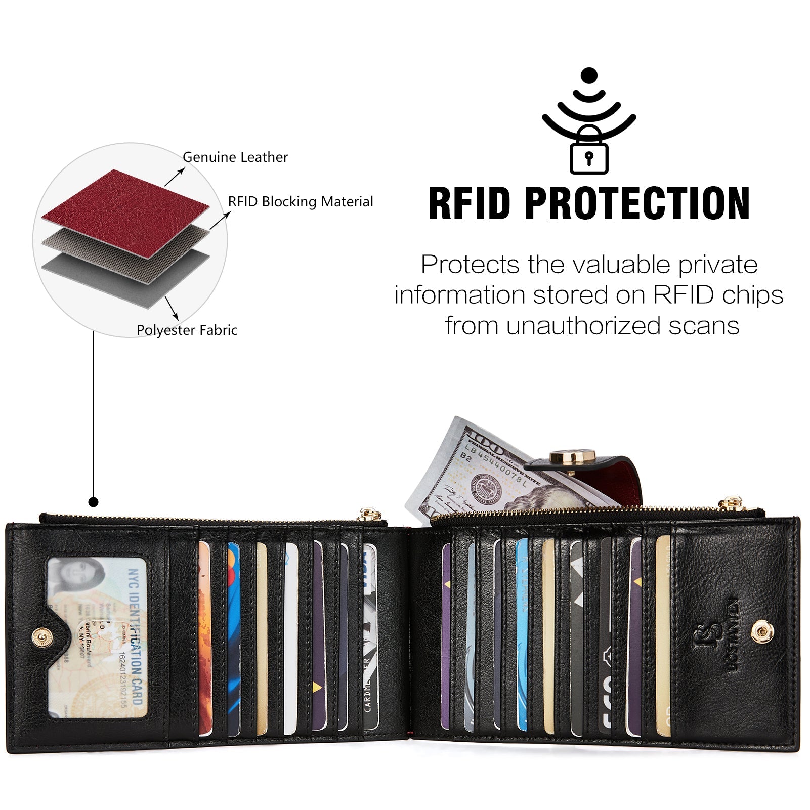 Lomy Leather Slim Wallet — Bifold Purse