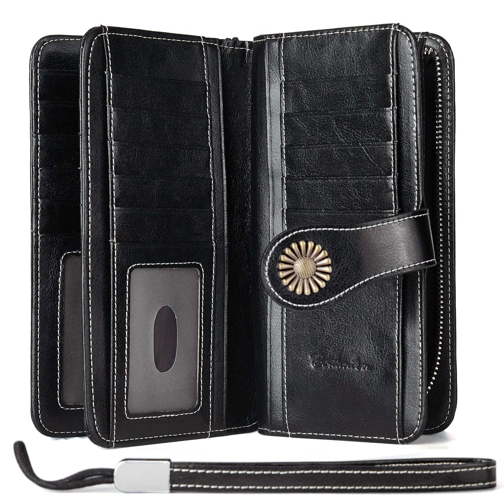 Lomy Big Wallet For Women With Wristlet — Large Capacity
