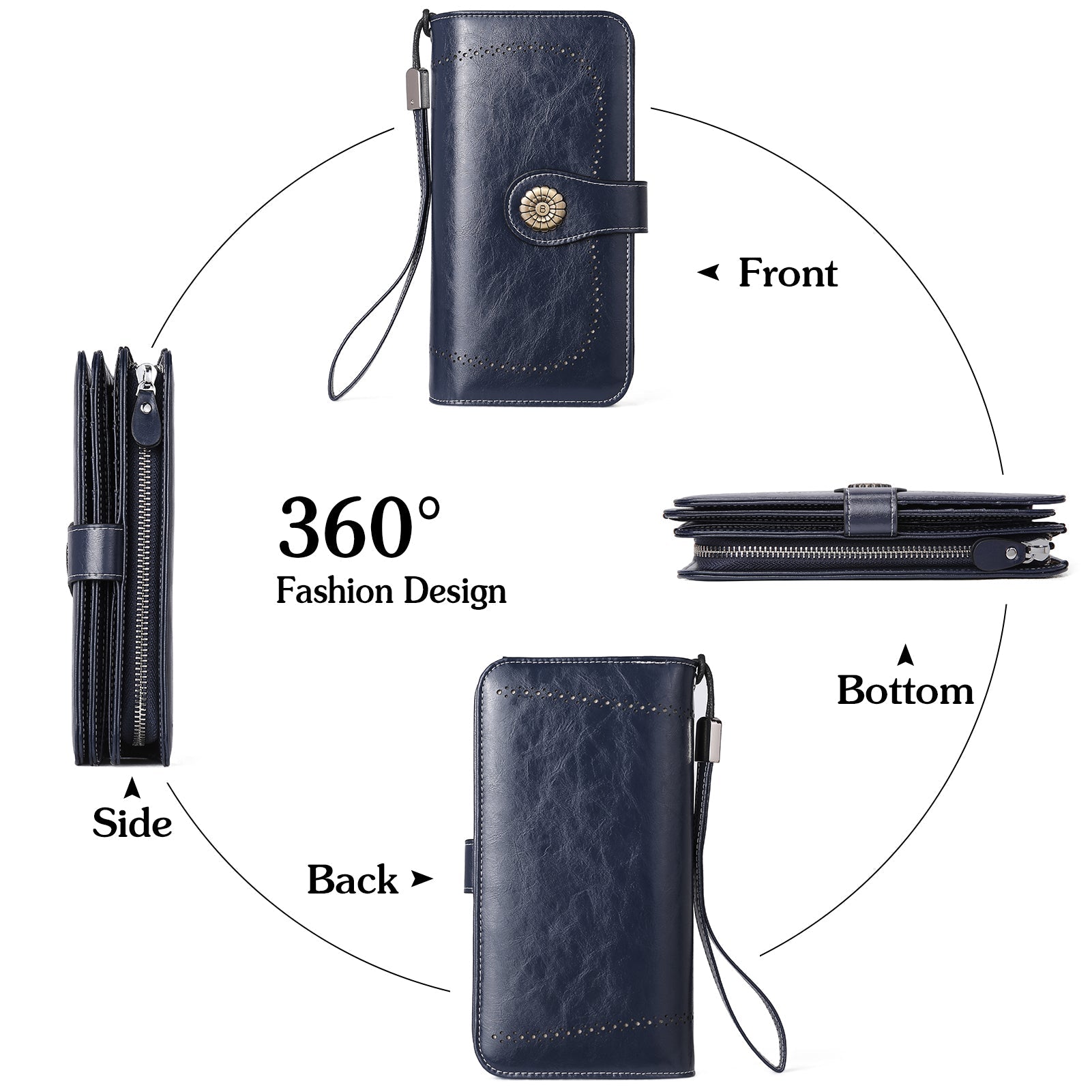 Lomy Big Wallet For Women With Wristlet — Large Capacity