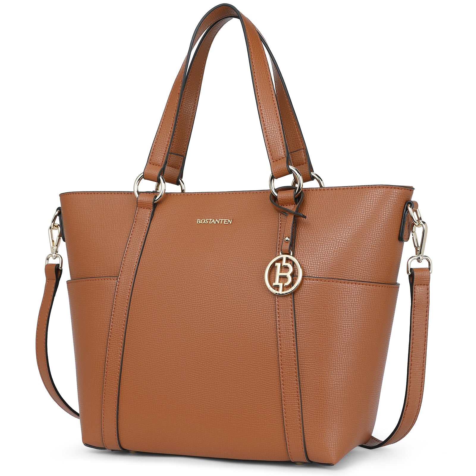 BOSTANTEN Women Leather Handbags Designer Purses Fashion Tote Shoulder Top Handle Bag for Work Daily