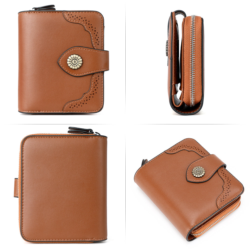 Rozenn Full Grain Leather Money Clip Wallet —— Small Bifold