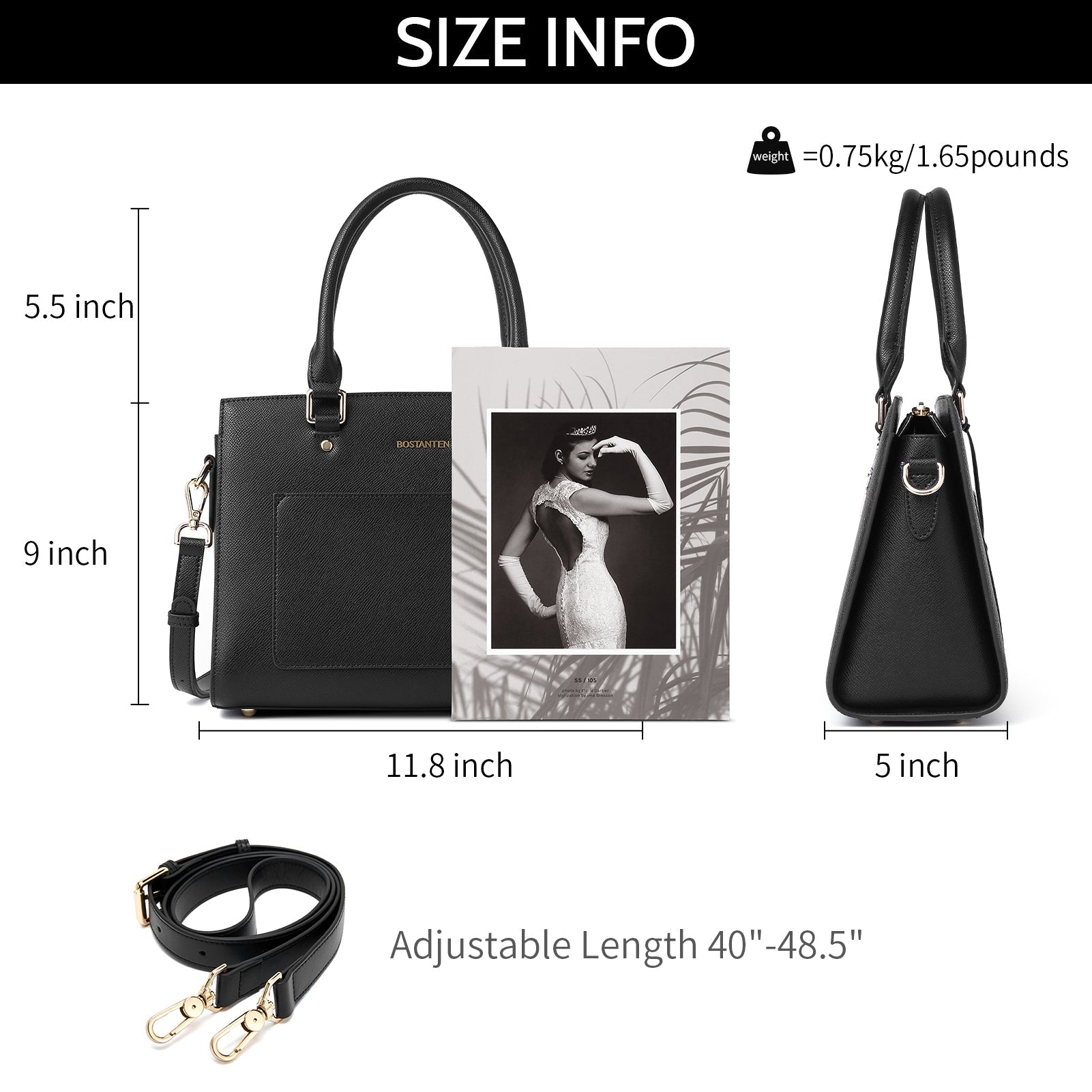 BOSTANTEN Women Top Handle Leather Tote Bag With Shoulder Strap