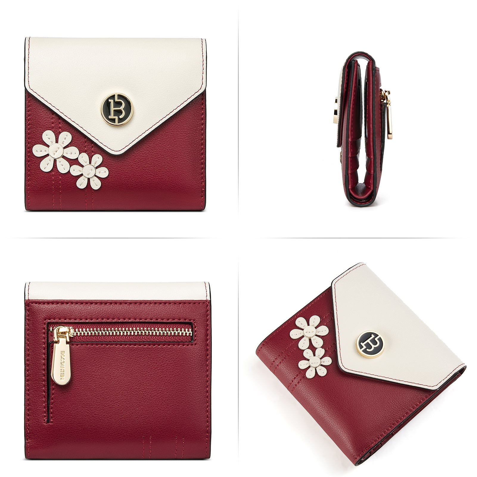Rozenn Small Bifold Wallet with Card Case for Women in Leather