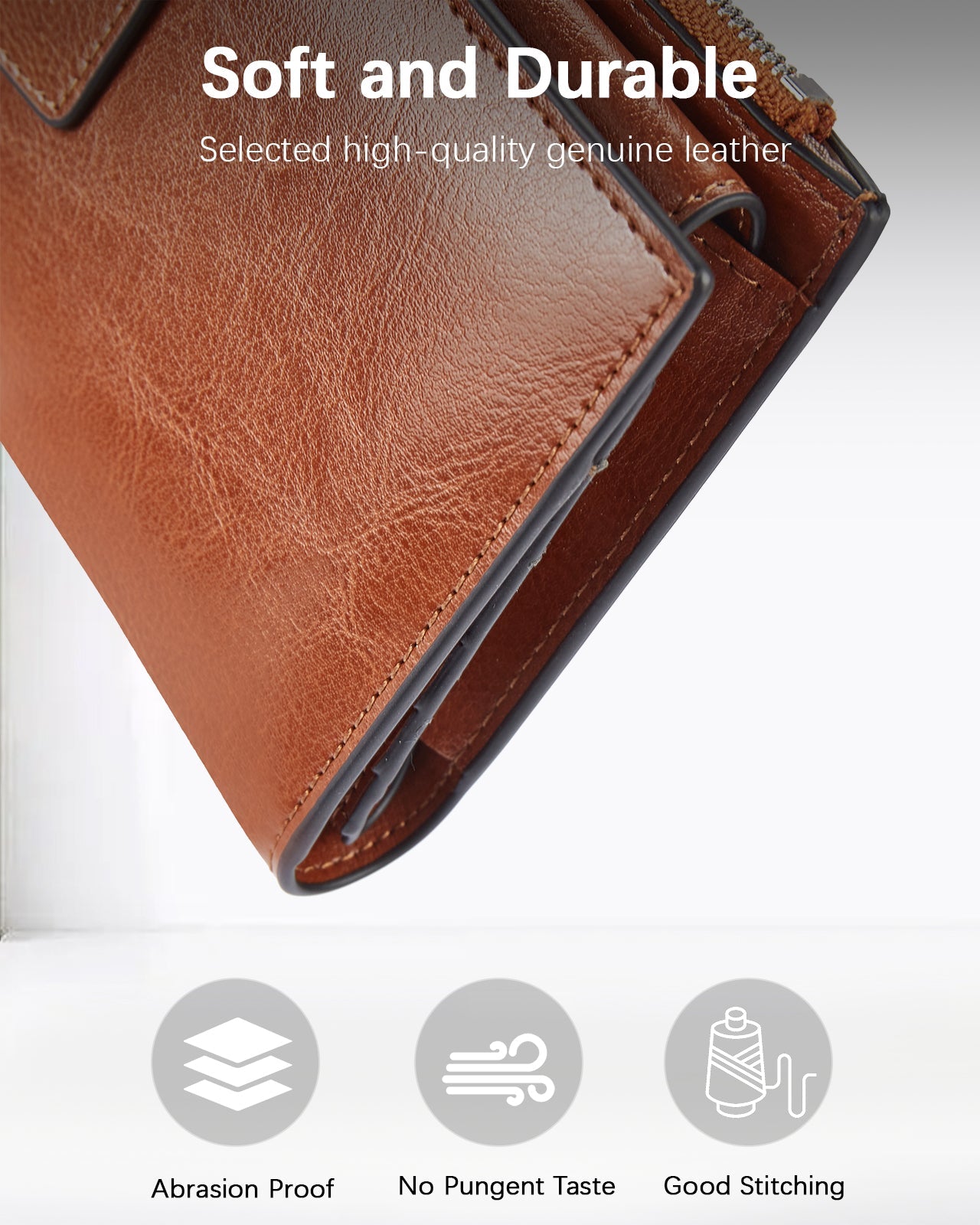 Lnna Genuine Leather RFID Wallets With Checkbooks - Cash Clutch