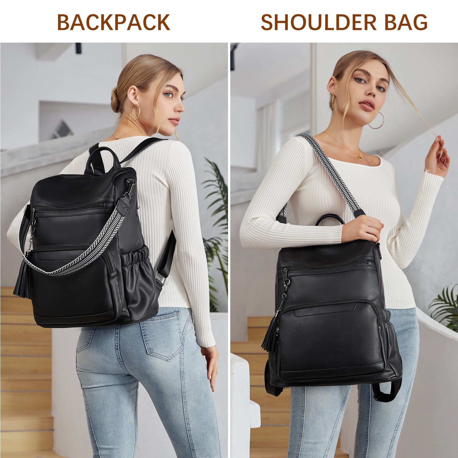 Nombongo Large Convertible Backpack Travel Bag - Two Sizes