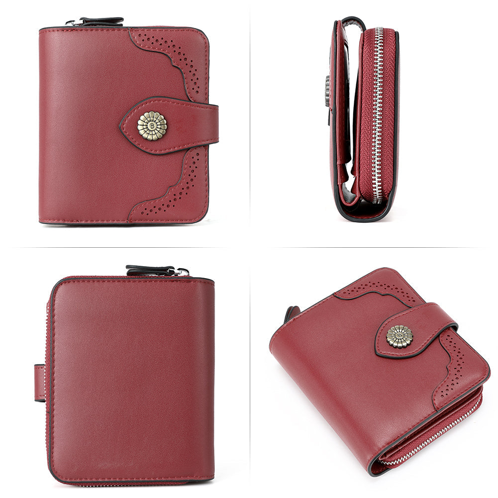 Rozenn Full Grain Leather Money Clip Wallet —— Small Bifold