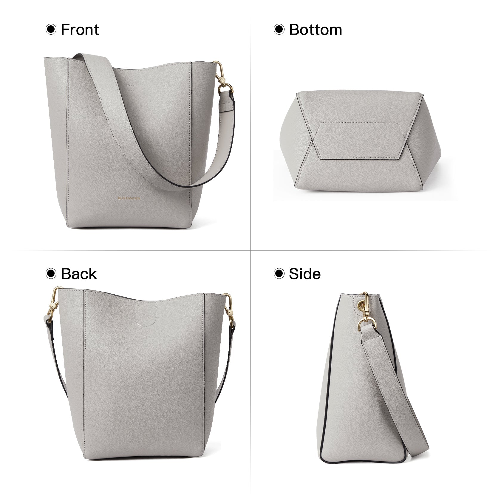 BOSTANTEN Leather Purses and Handbags for Women Designer Hobo Bucket Bag Fashion Small Crossbody Purses