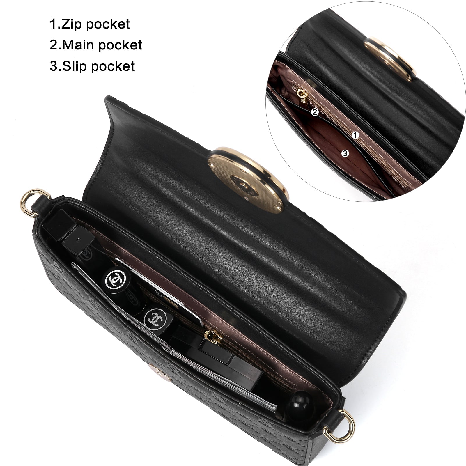 BOSTANTEN Small Crossbody Bags for Women Quilted Leather Designer Shoulder Bag with Chain Strap