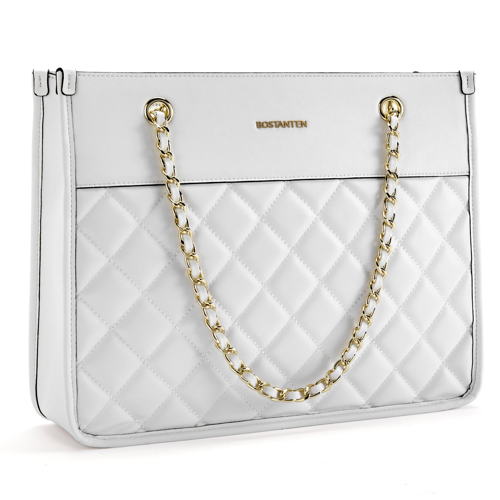 BOSTANTEN Handbags for Women Designer Leather Purses Quilted Shoulder Tote Bag with Chain Strap