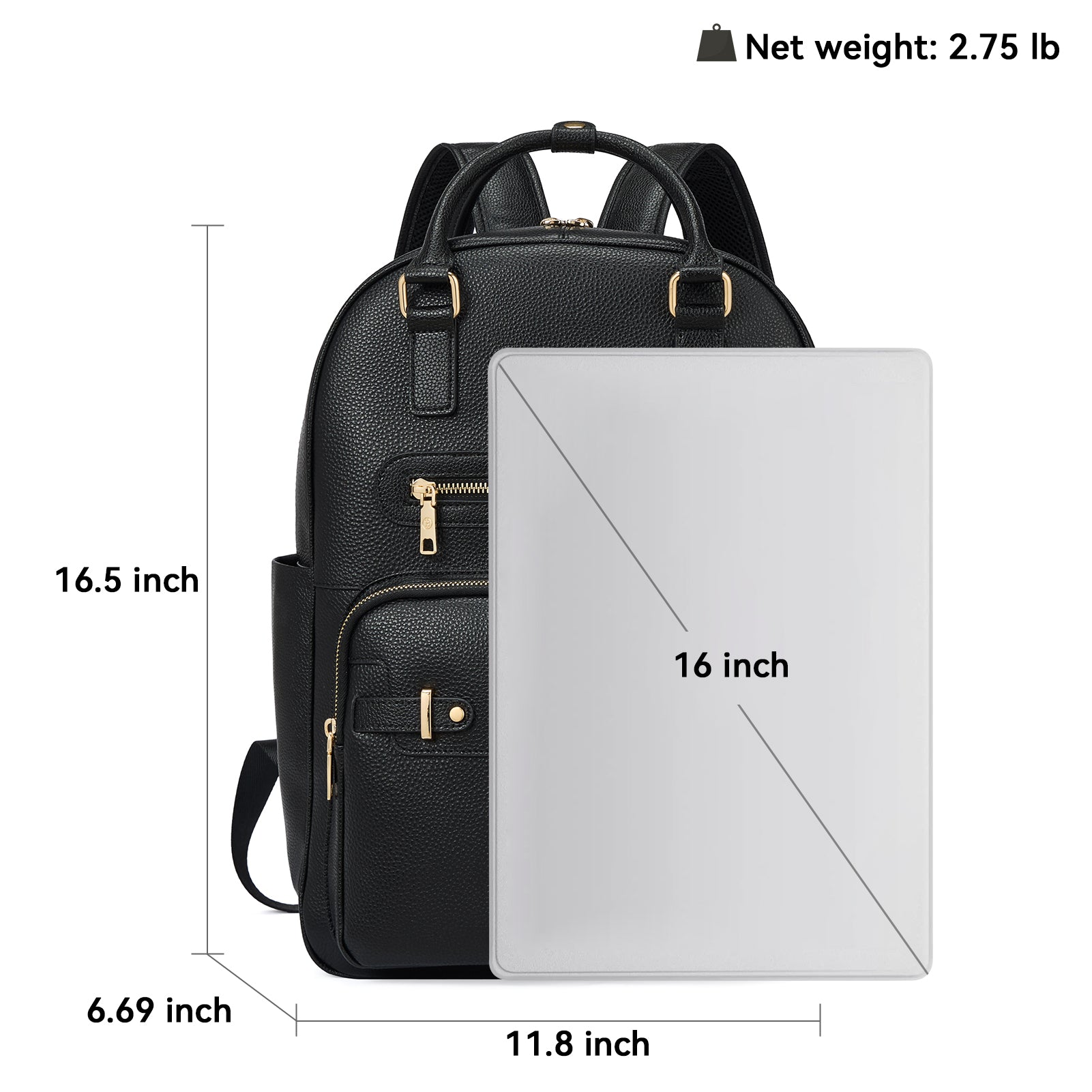 Smart Genuine Leather Laptop Backpack — Expandable Bottle Pocket