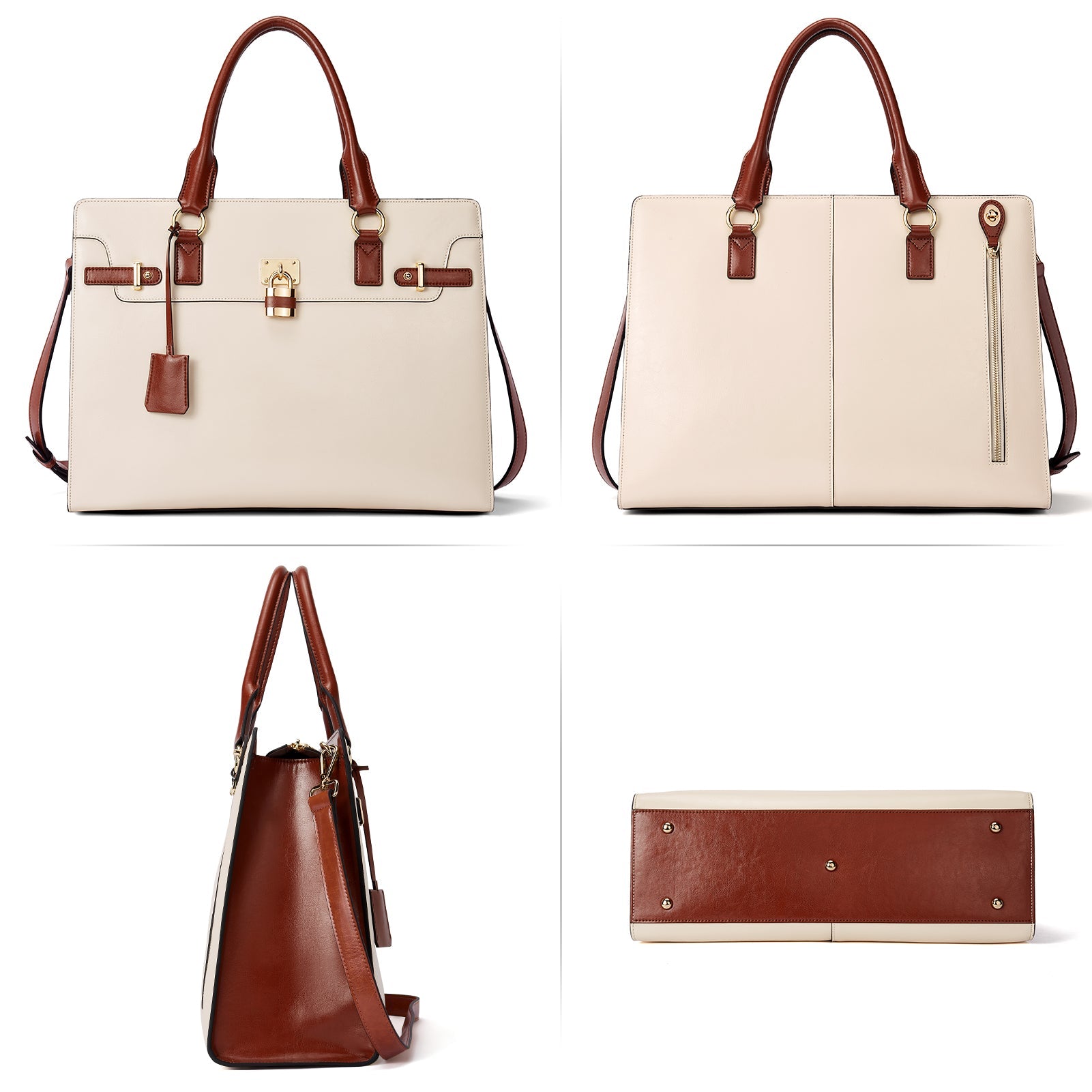 Machk Vintage Style Leather Briefcase — Fashion Everlasting