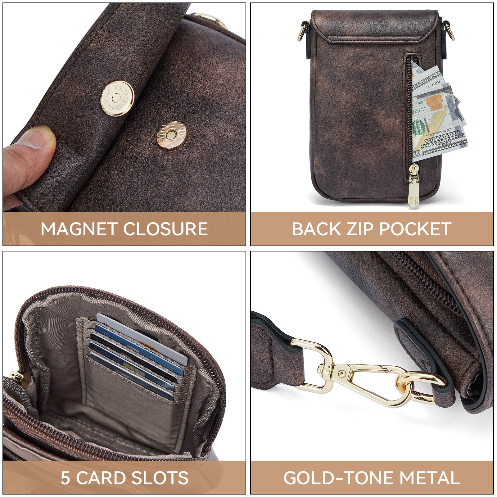 Phone Crossbody Bag – Diamond Pattern Strap
