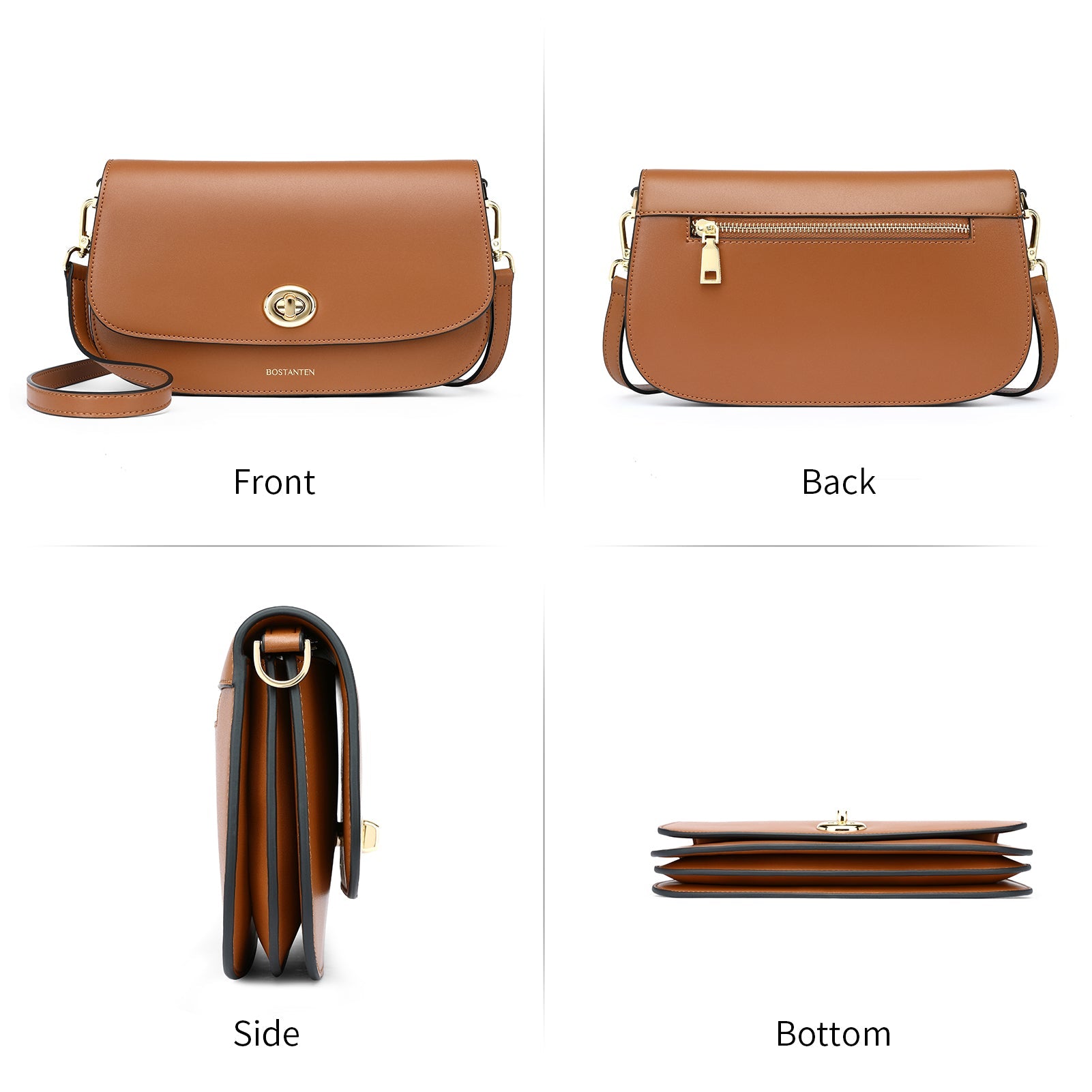 BOSTANTEN Small Crossbody Bag for Women Leather Top-handle Handbag Designer Shouldr Purse