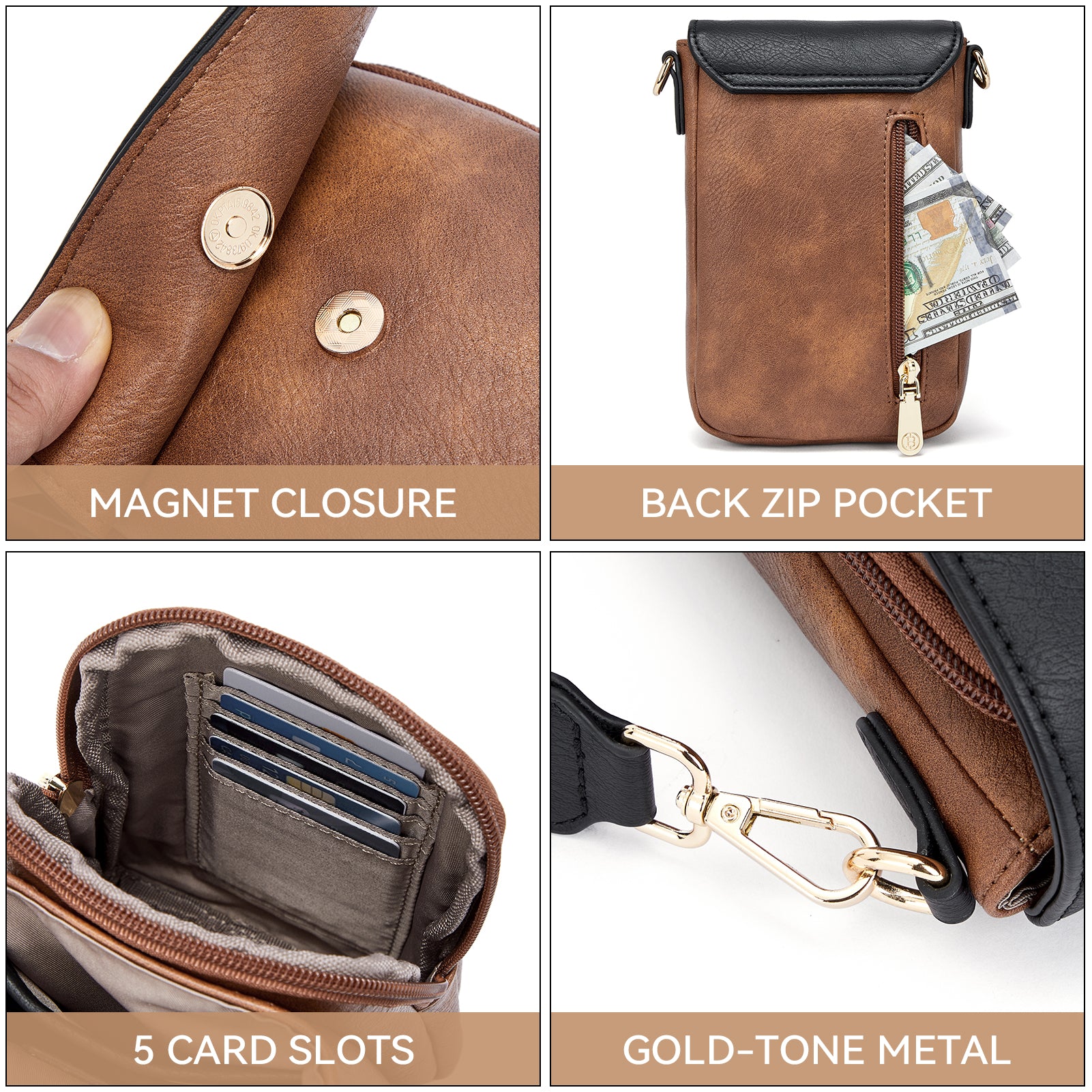 Phone Crossbody Bag – Diamond Pattern Strap