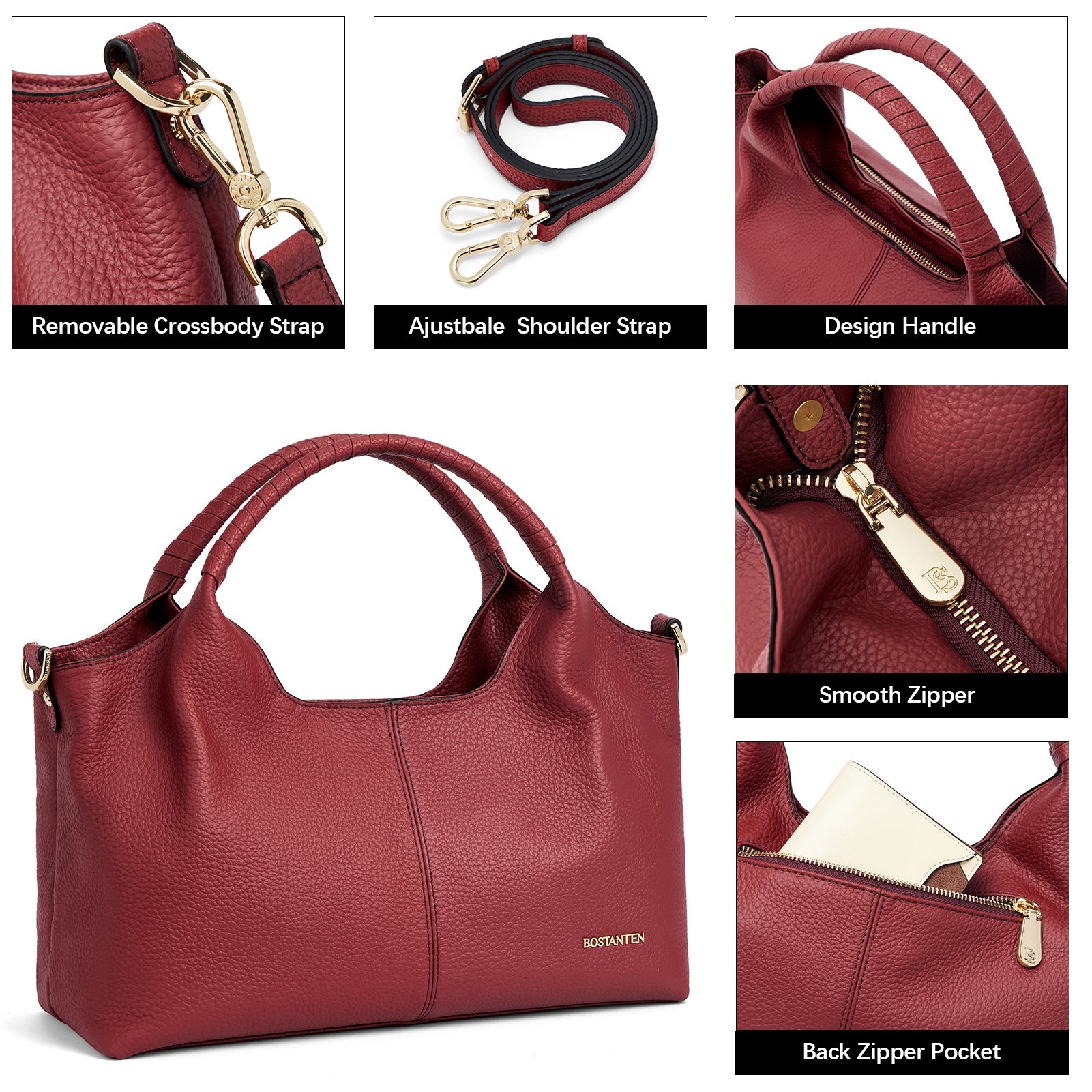 Nevin Genuine Leather Satchel Hobo Top Handle Tote Handbags