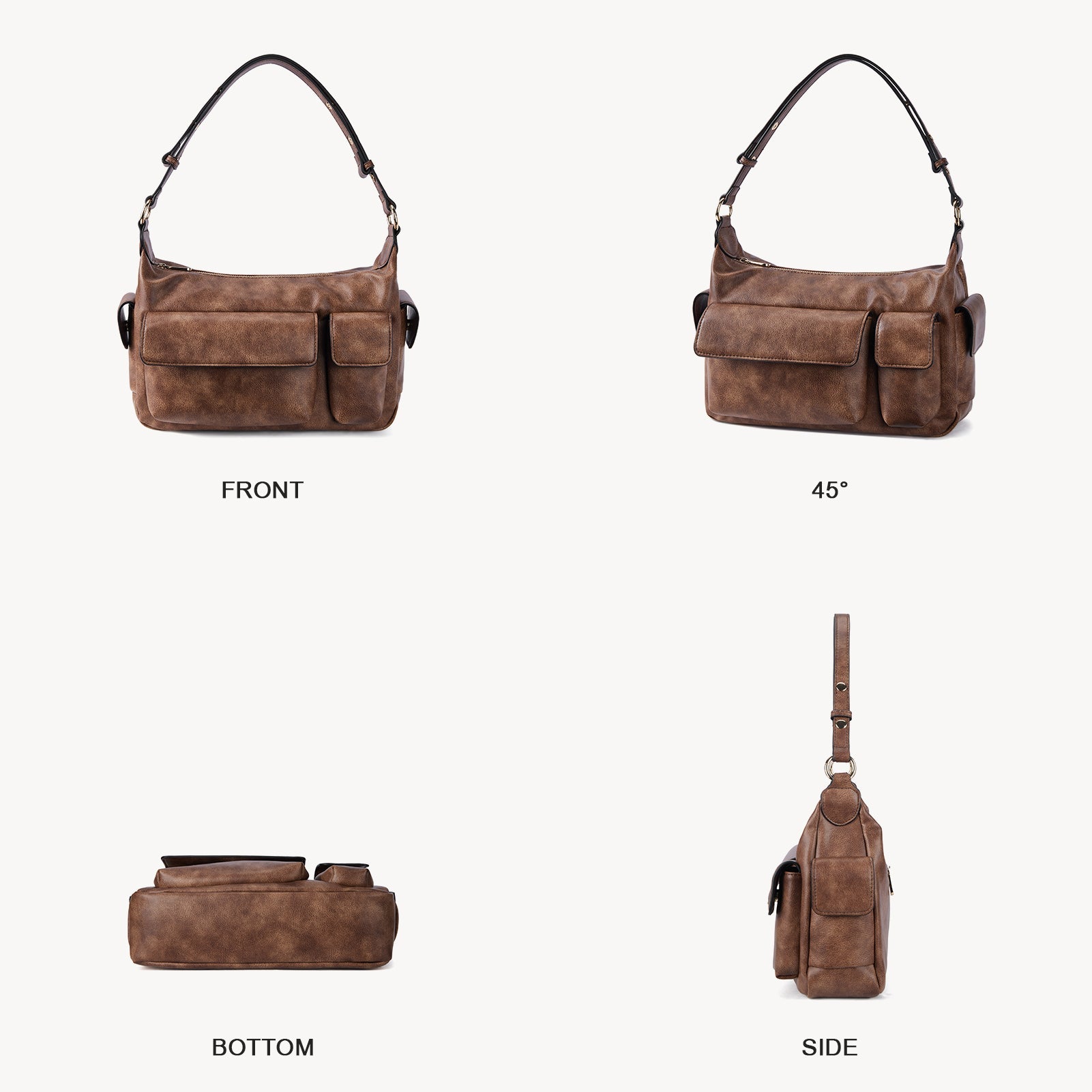 Kweli Distressed Cargo Pocket Shoulder Bag