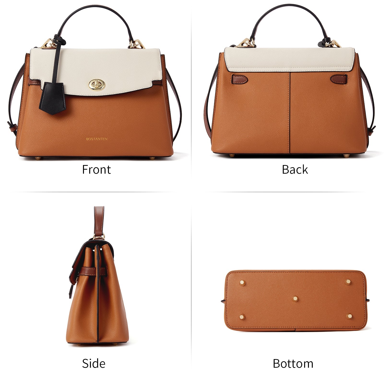 BOSTANTEN Top-handle Handbags for Women Designer Leather Crossbody Satchel Bags Shoulder Tote Purse