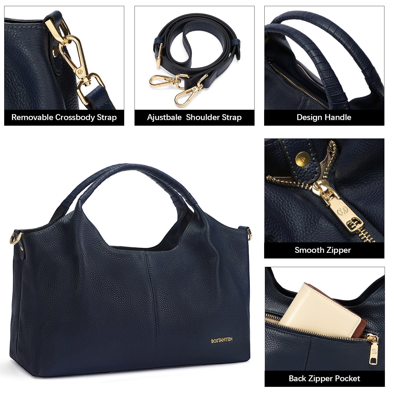 Nevin Genuine Leather Satchel Hobo Top Handle Tote Handbags